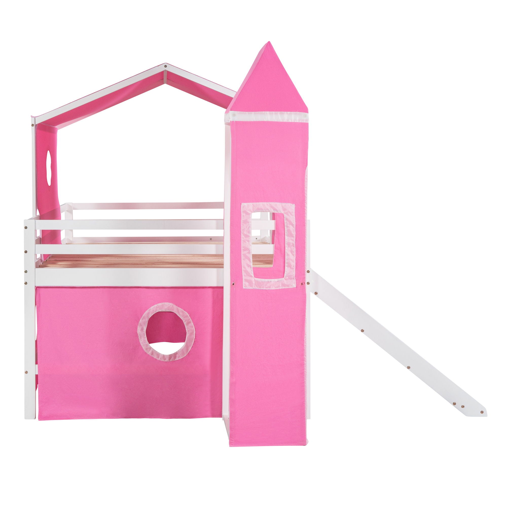 Loft Bed With Slide Tent And Tower