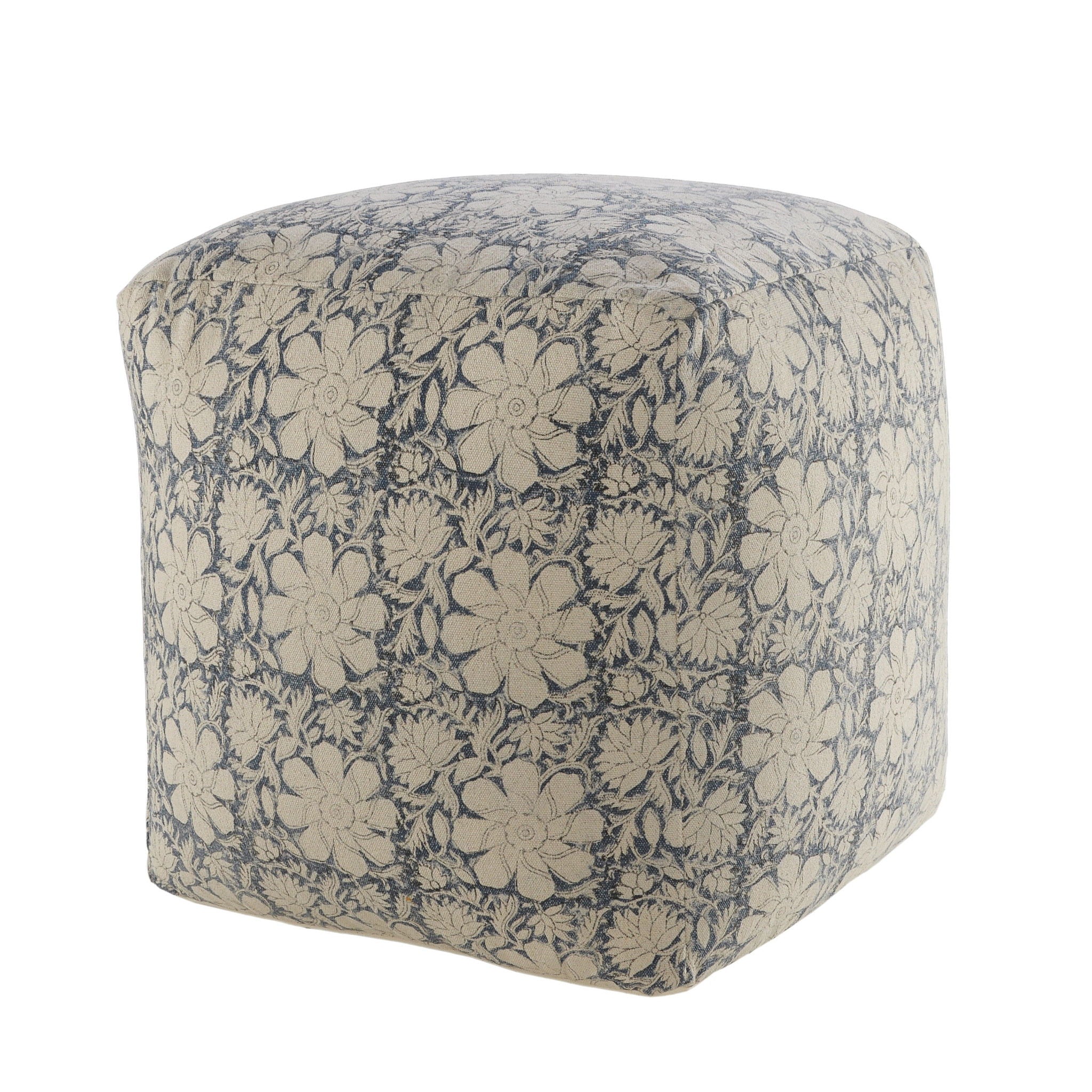 Cotton Square Ottoman - Beige