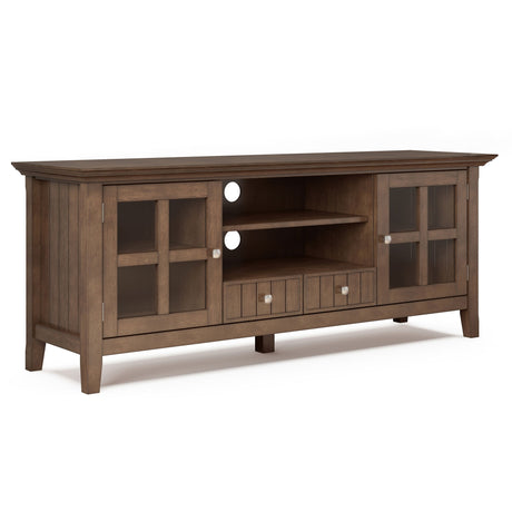 Acadian - TV Media Stand - Rustic Natural Aged Brown by Simpli-Home | Bel Furniture