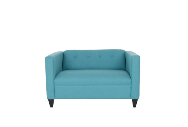 Brown Loveseat - Teal Blue / Dark