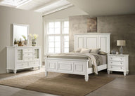 Sandy Beach - Panel Bed Bedroom Set White 4 Pc. Bed, Dresser, Mirror, Nightstand King by CoasterEssence | Bel Furniture