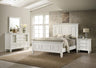 Sandy Beach - Panel Bed Bedroom Set White 4 Pc. Bed, Dresser, Mirror, Nightstand King by CoasterEssence | Bel Furniture