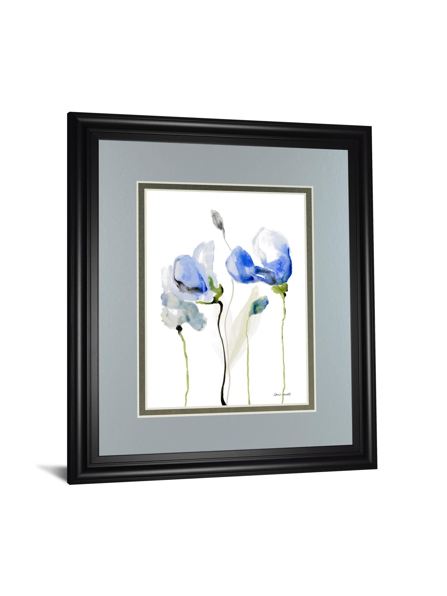 All Poppies Il By Lanie Loreth - Framed Print Wall Art - Blue