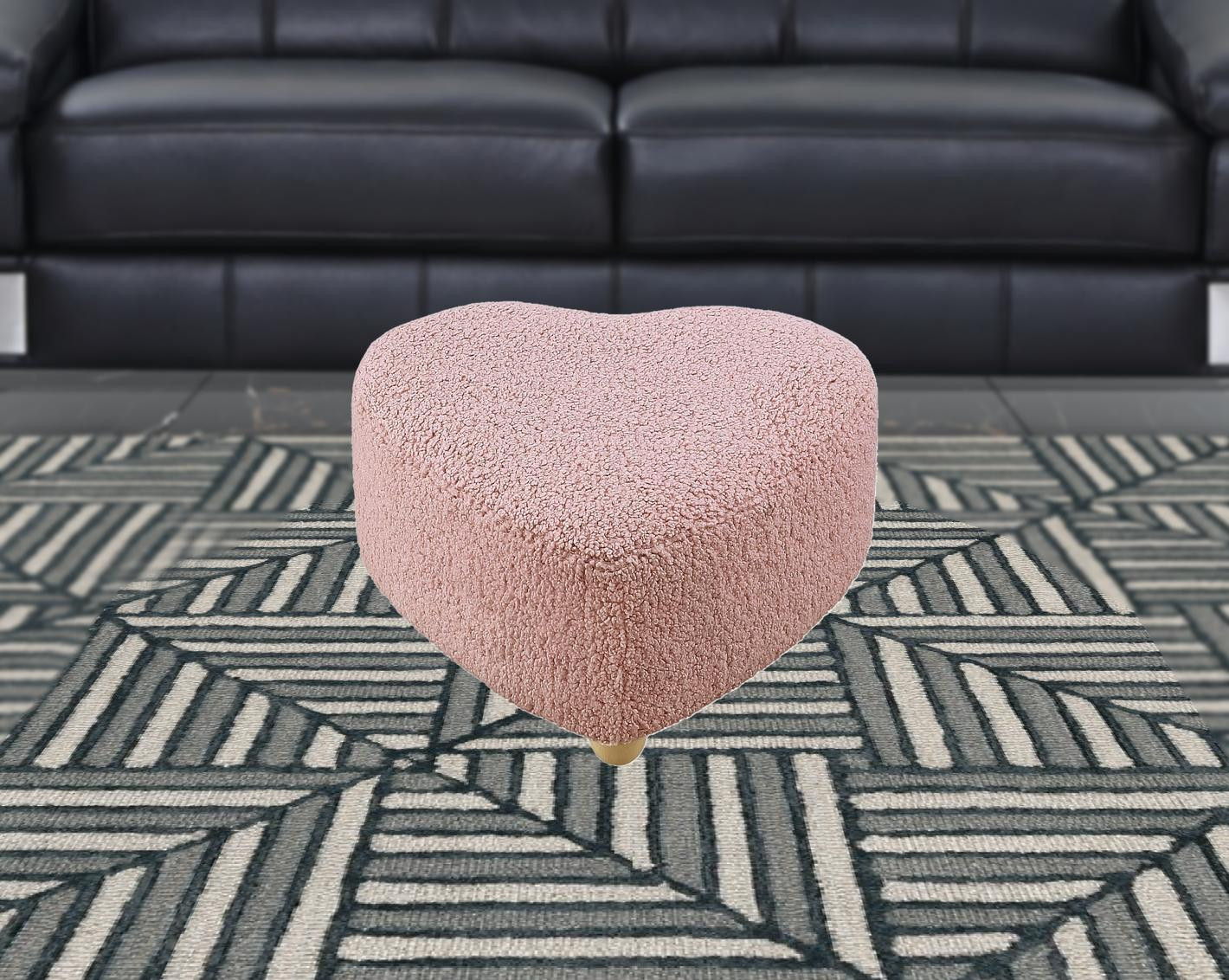 Wool Specialty Ottoman - Blush / Brown