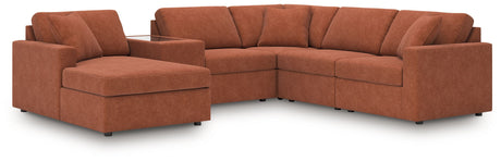 Modmax - Spice - Sectional Light Brown 6 Pc. Sectional With Laf Corner Chaise, Raf Corner Chair And Storage Console by Signature Design by Ashley® | Bel Furniture