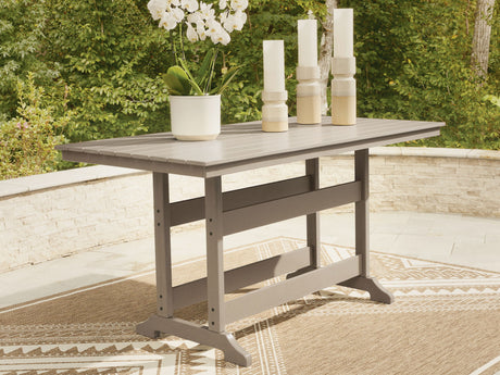 Seacliff Beach - Rectangular Counter Height Dining Table With Umbrella Option - Medium Brown - view 5