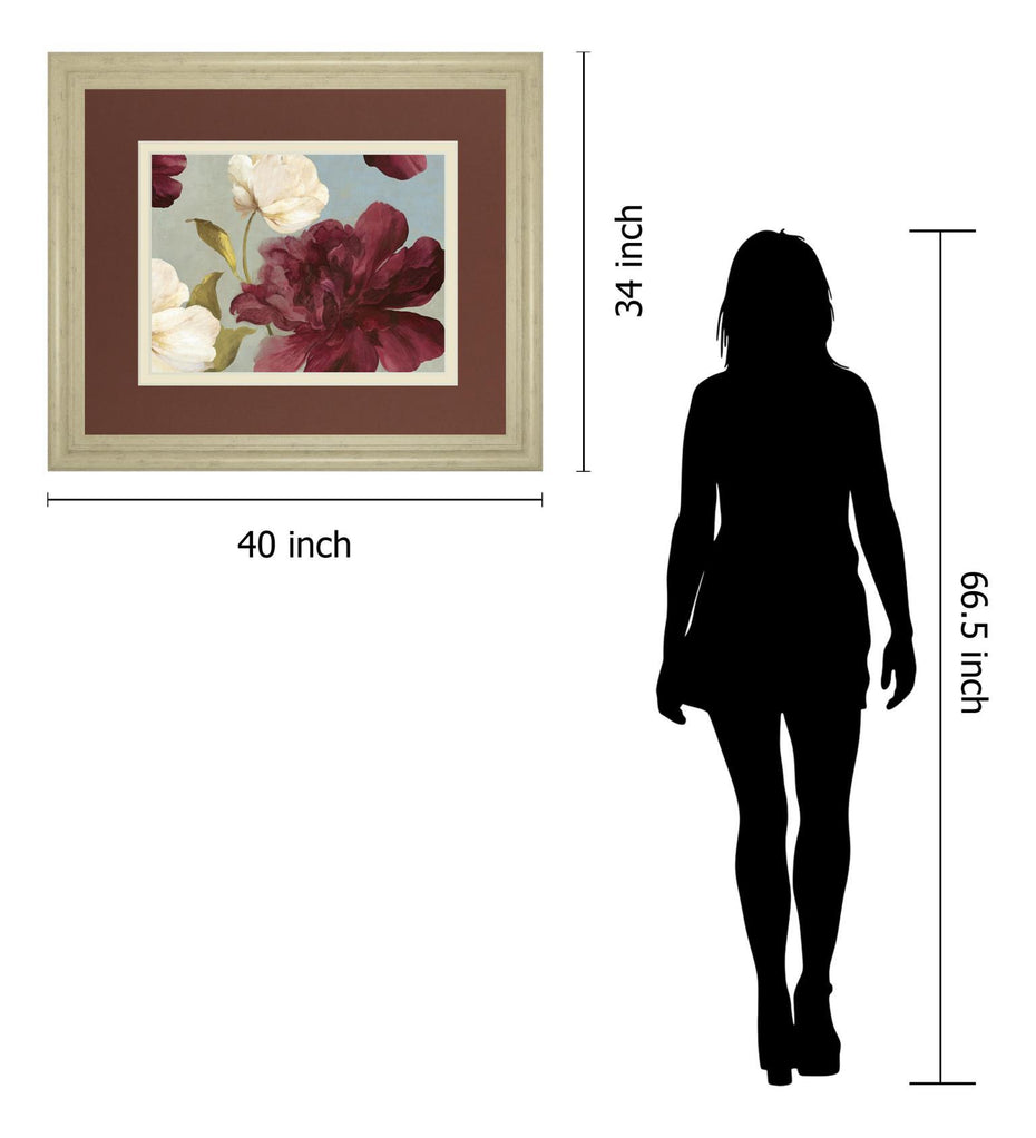 Deep Peonies Il By Asia Jensen - Framed Print Wall Art - Purple