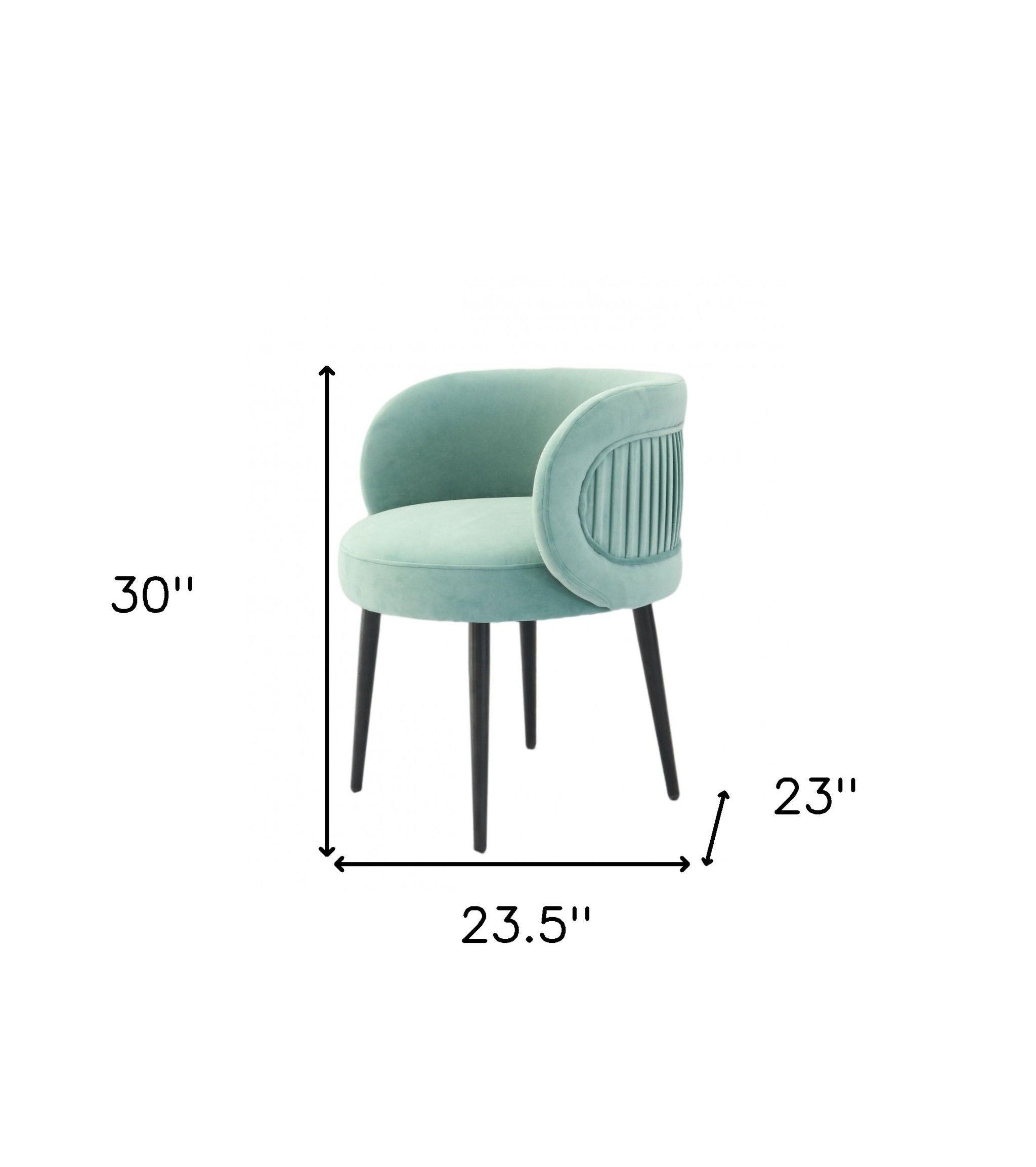 Velvet And Black Solid Color Arm Chair - Teal