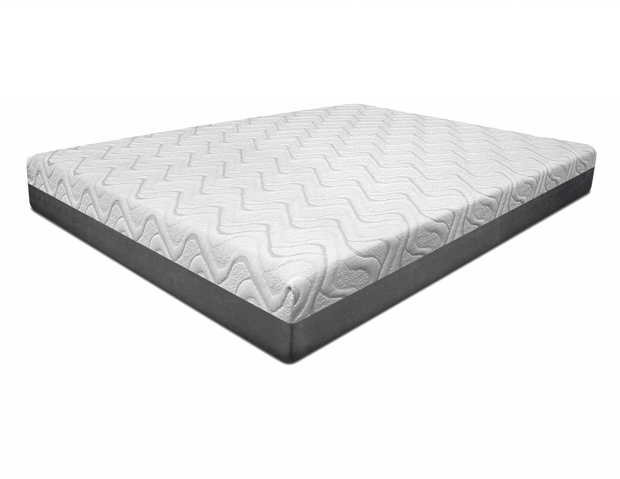 10" Queen Gel Memory Foam Patterned Fabric Mattress - White / Black