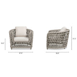 Everly - Frame Barrel Deep Seating Patio Arm Chair Axroma Olefin - Oat Beige by Jennifer Taylor Home | Bel Furniture