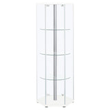 Zahavah - 4-Shelf Hexagonal Clear Glass Curio Cabinet by CoasterEveryday | Bel Furniture