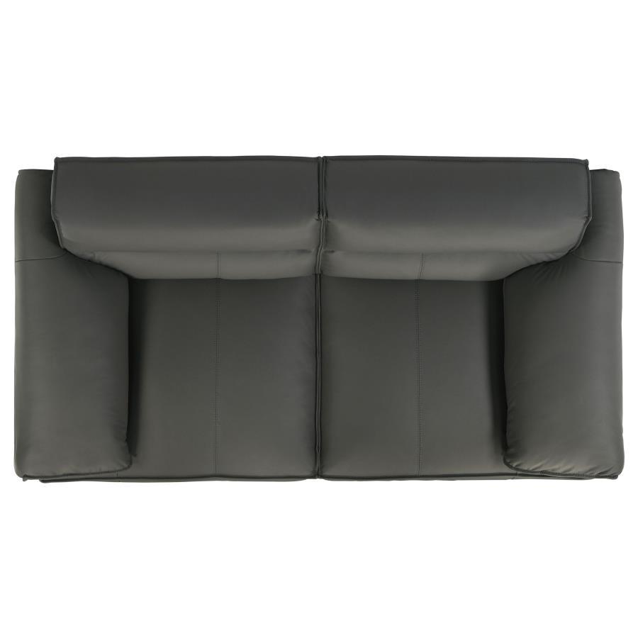 Buxton - Top Grain Leather Upholstered Loveseat