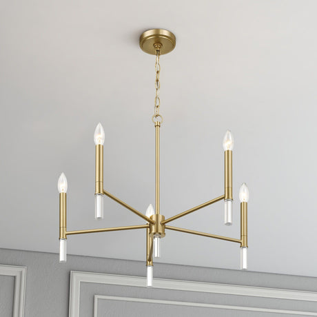 Courtyard - 5 Light Candle Light Chandelier - Clear / Gold by Ashcroft Furniture | Bel Furniture