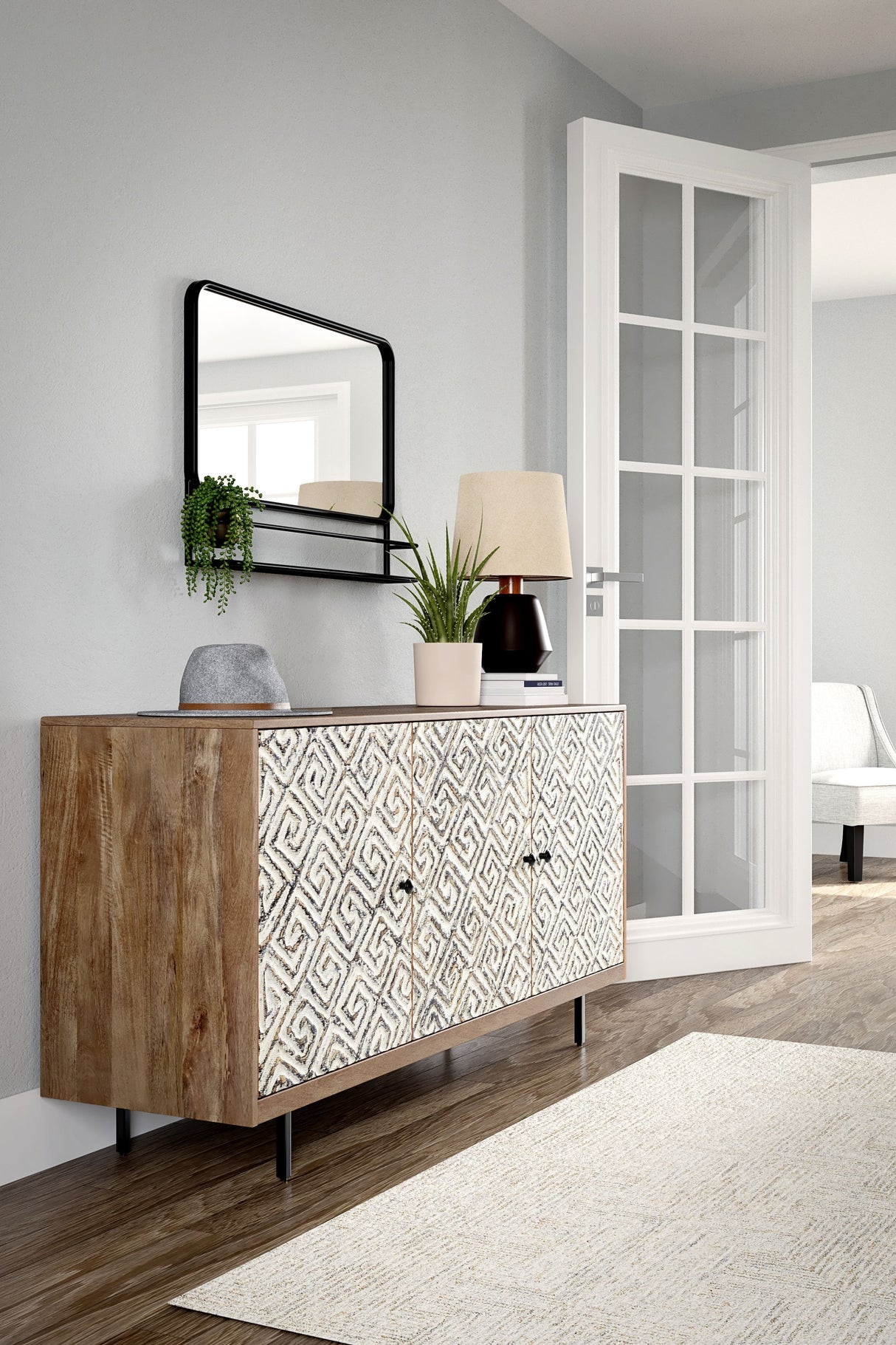 Kerrings - Brown / Black / White - Accent Cabinet by Signature Design by Ashley® | Bel Furniture