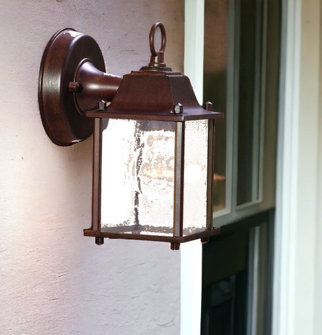 Hanging Waterfall Glass Lantern Wall Light - Dark Brown