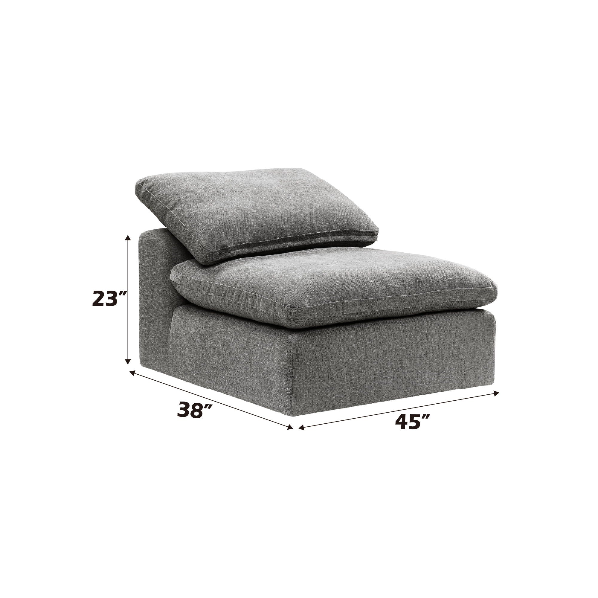 Naveen - Linen Modular Sectional Sofa With Ottoman - Gray