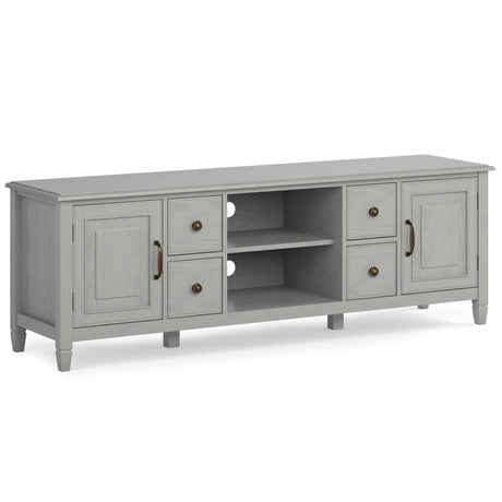 Connaught - Wide TV Stand Gray by Simpli-Home | Bel Furniture