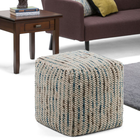 Zoey - Handcrafted Woven Cube Pouf - view 7