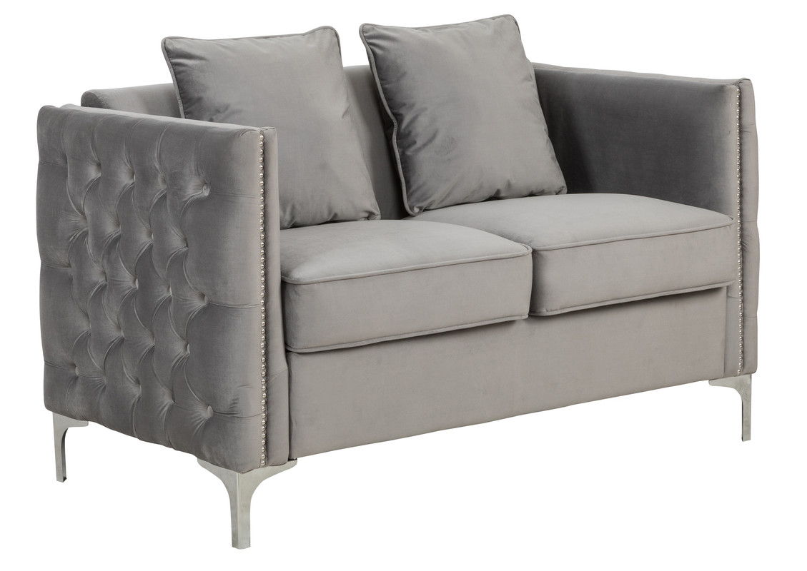 Bayberry - Velvet Loveseat With 2 Pillows by Lilola Home | Bel Furniture