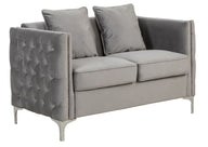 Bayberry - Velvet Loveseat With 2 Pillows by Lilola Home | Bel Furniture