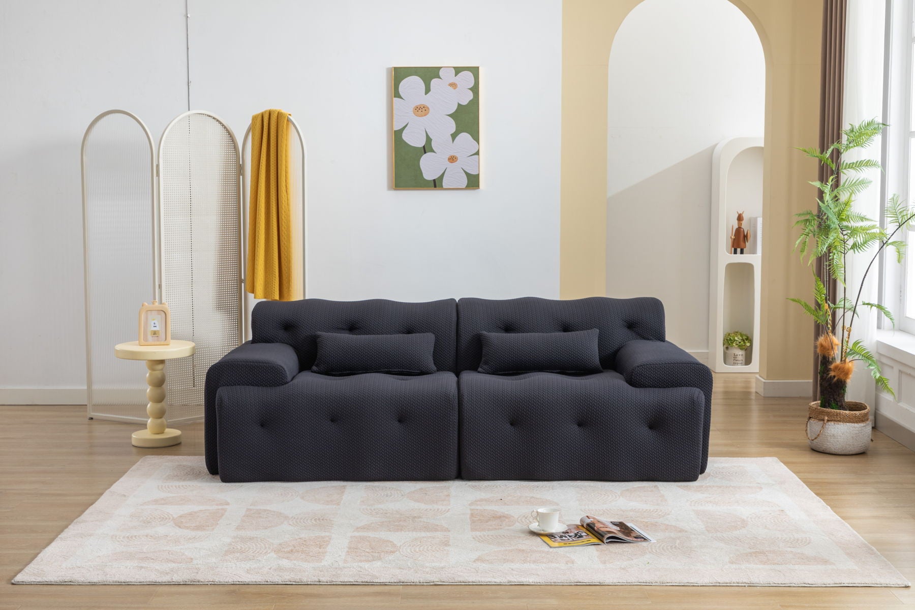 Large Size 2 Seater Sofa, Pure Foam Comfy Sofa Couch, Modern Lounge Sofa For Living Room, Apartment