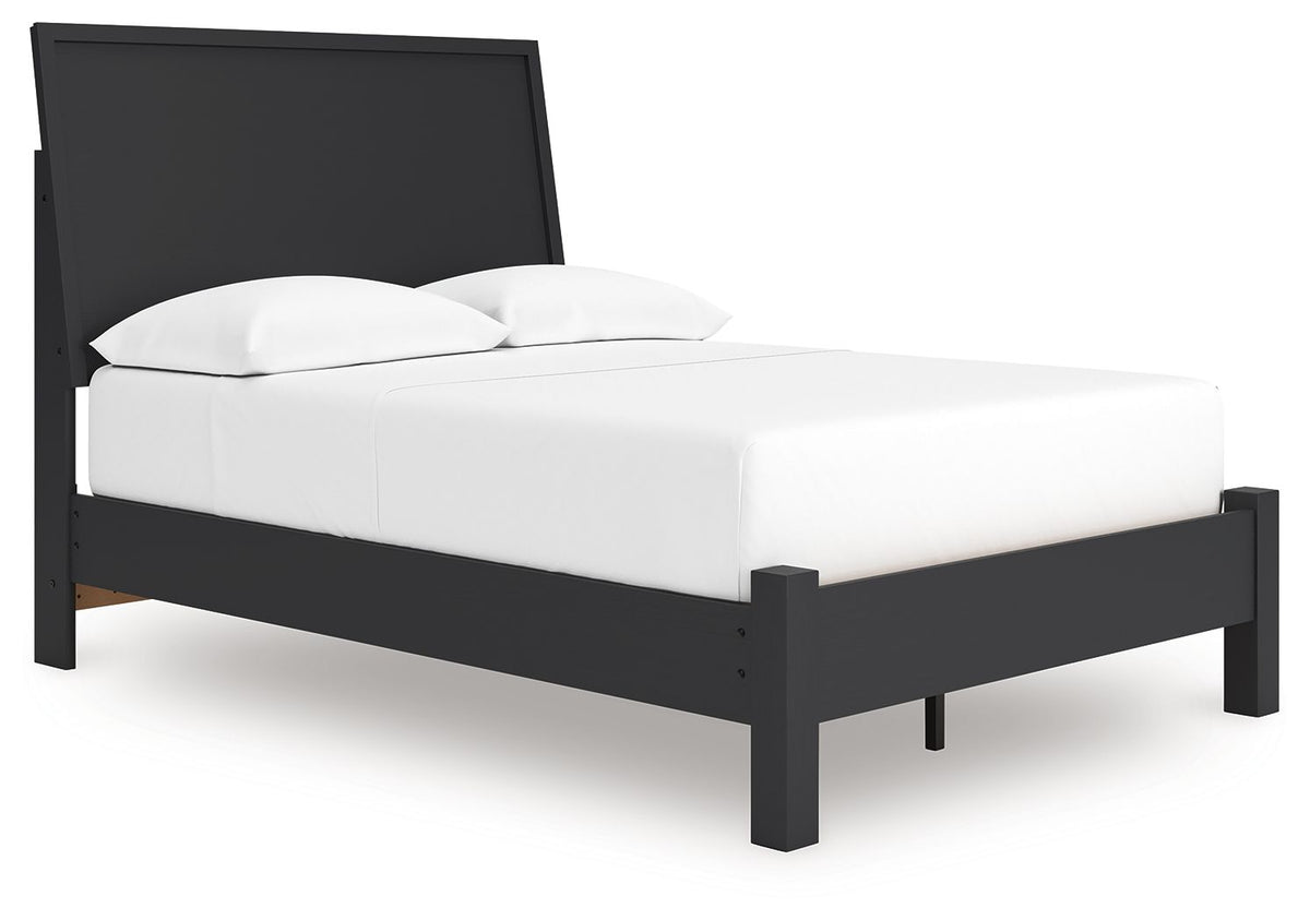 Danziar Full Panel Bed With Low Footboard Black