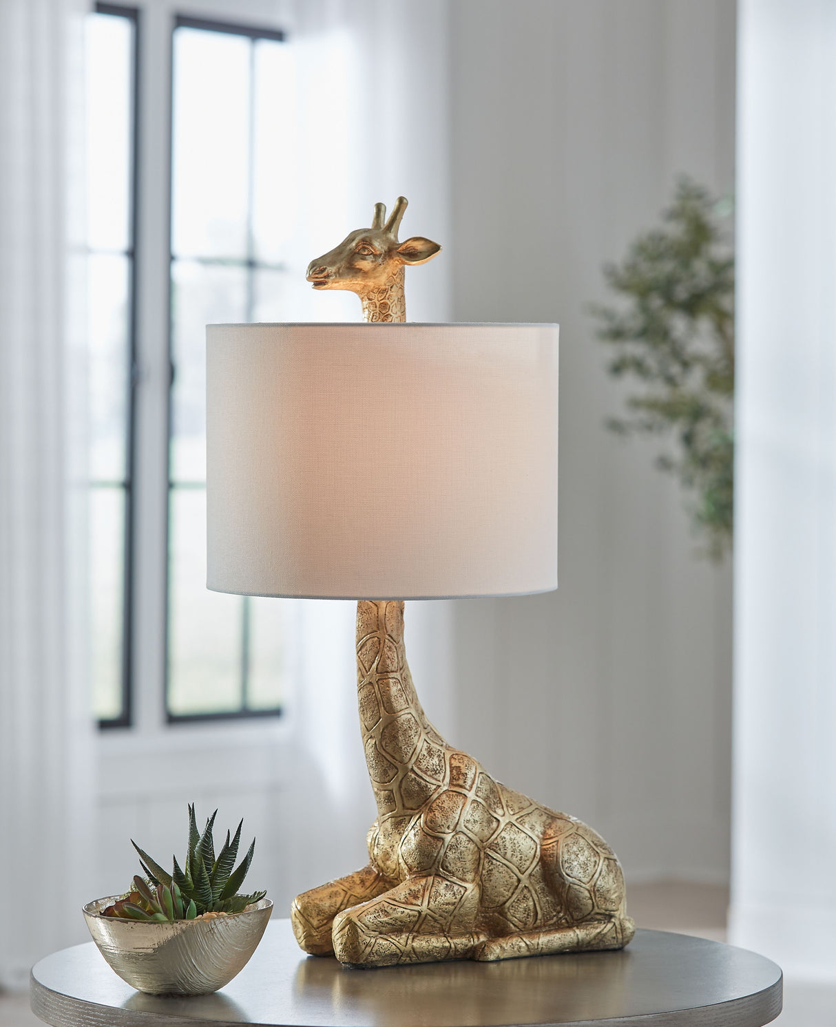 Ferrison - Gold Finish - Poly Table Lamp by Signature Design by Ashley® | Bel Furniture