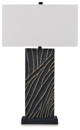 Bartlen - Black / Gold Finish - Poly Table Lamp by Signature Design by Ashley® | Bel Furniture