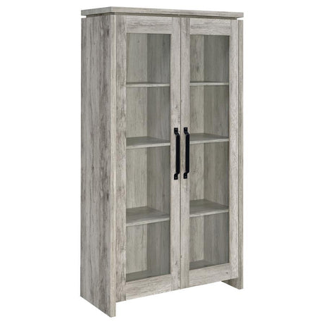 Alejo - 2 Door Engineered Wood Tall Cabinet - Gray Driftwood by CoasterEssence | Bel Furniture