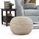 Yolanda - Round Pouf - Natural by Simpli-Home | Bel Furniture