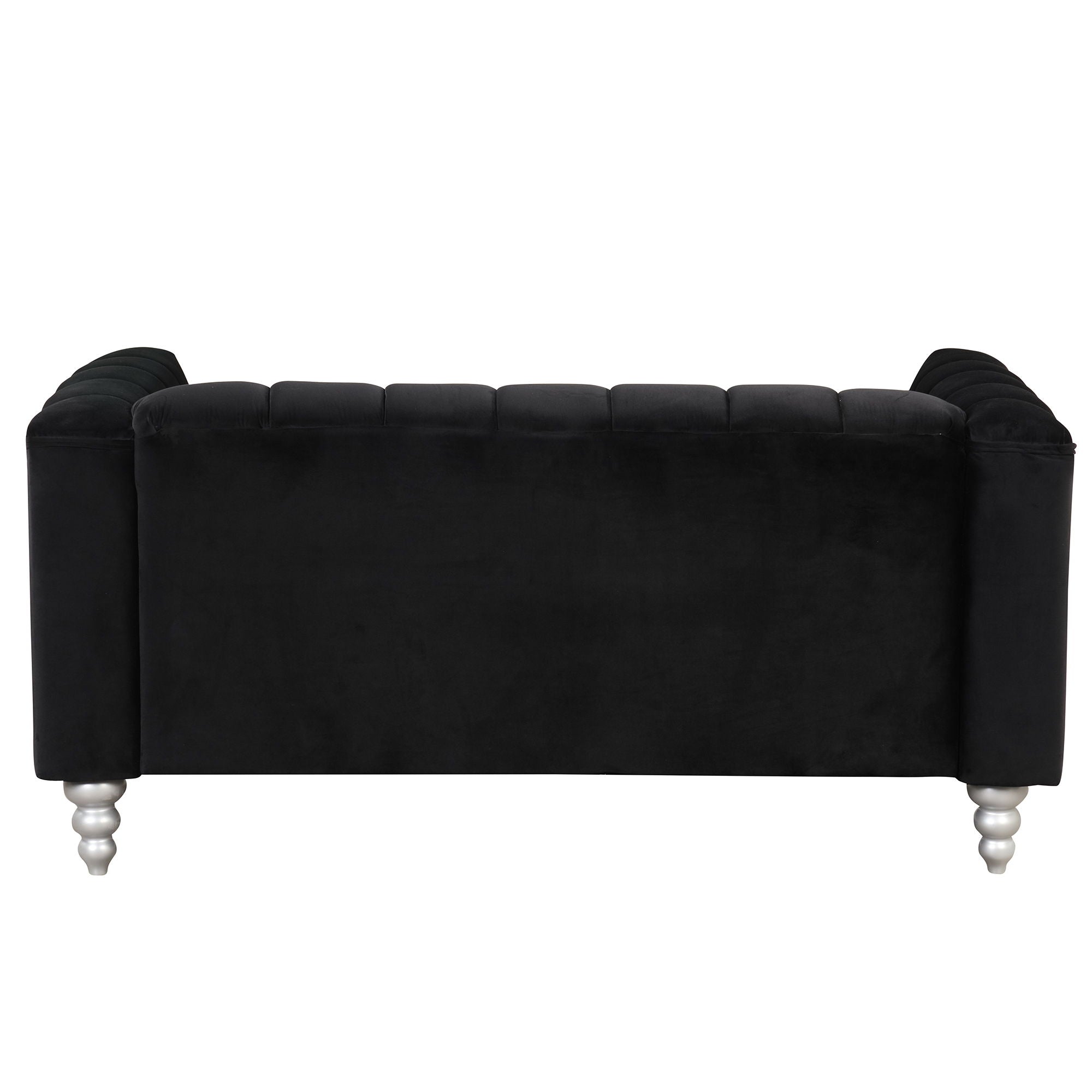 Modern Sofa Dutch Fluff Upholstered Sofa With Wood Legs, Buttoned Tufted Backrest