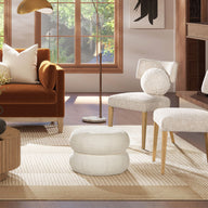 Nest - Low Round Upholstered Ottoman by Jennifer Taylor Home | Bel Furniture