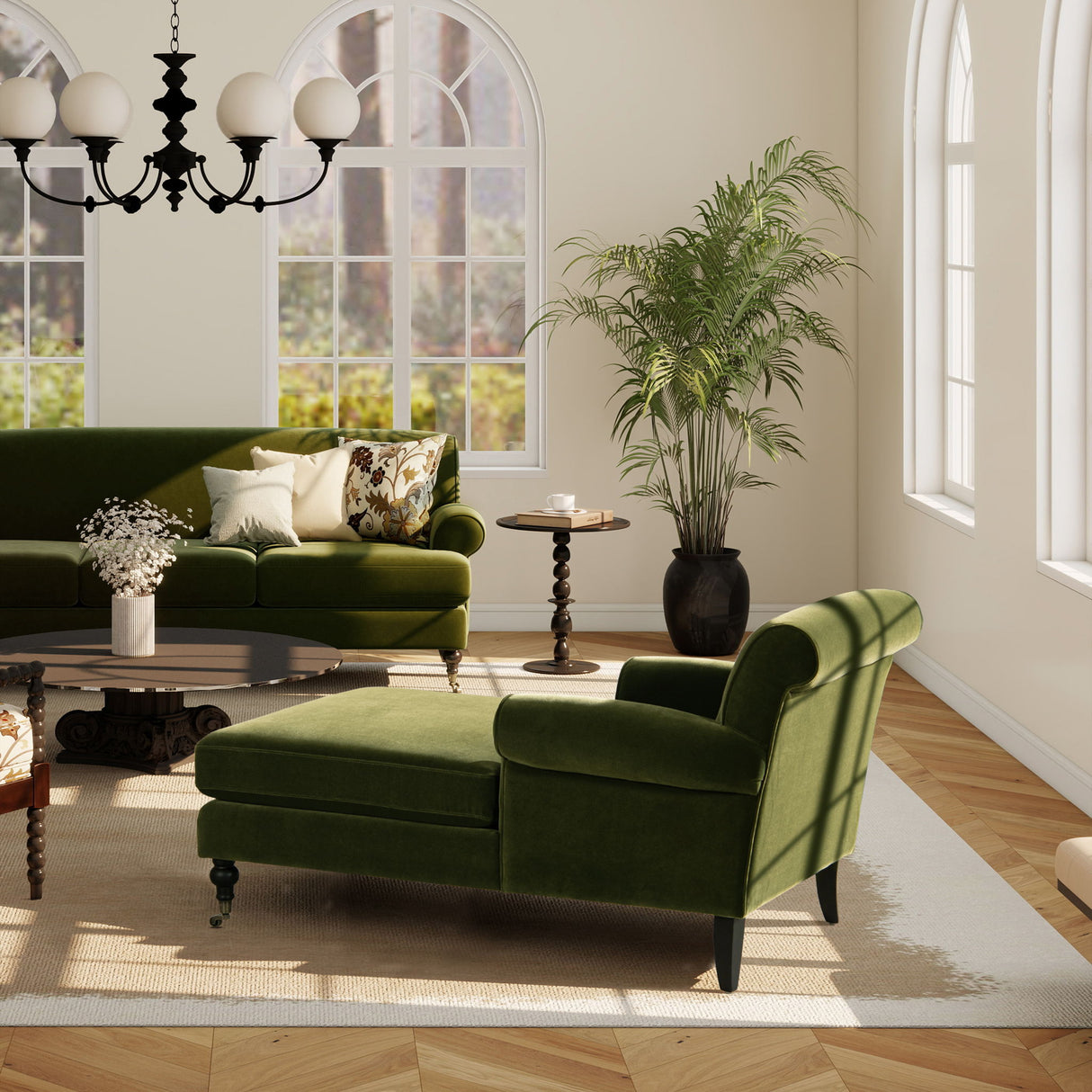 Alana Lawson - Chaise Lounge Chair - Olive Green by Jennifer Taylor Home | Bel Furniture