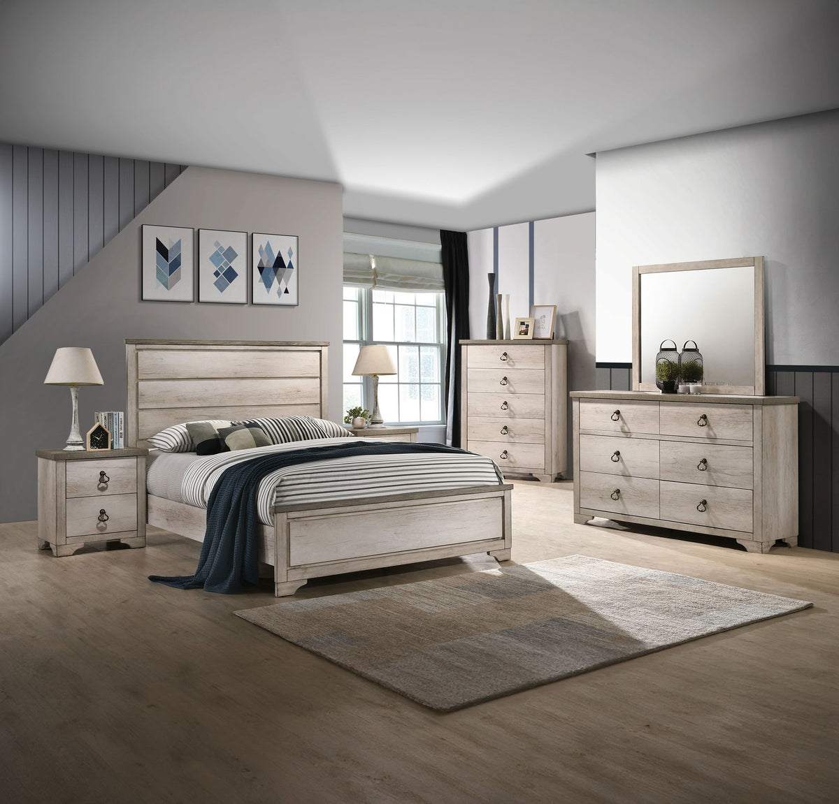 Patterson - Bedroom Set Beige by Crown Mark | Bel Furniture
