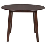 Barton - 5 Piece Round Wood Dining Table Set - Dark Brown