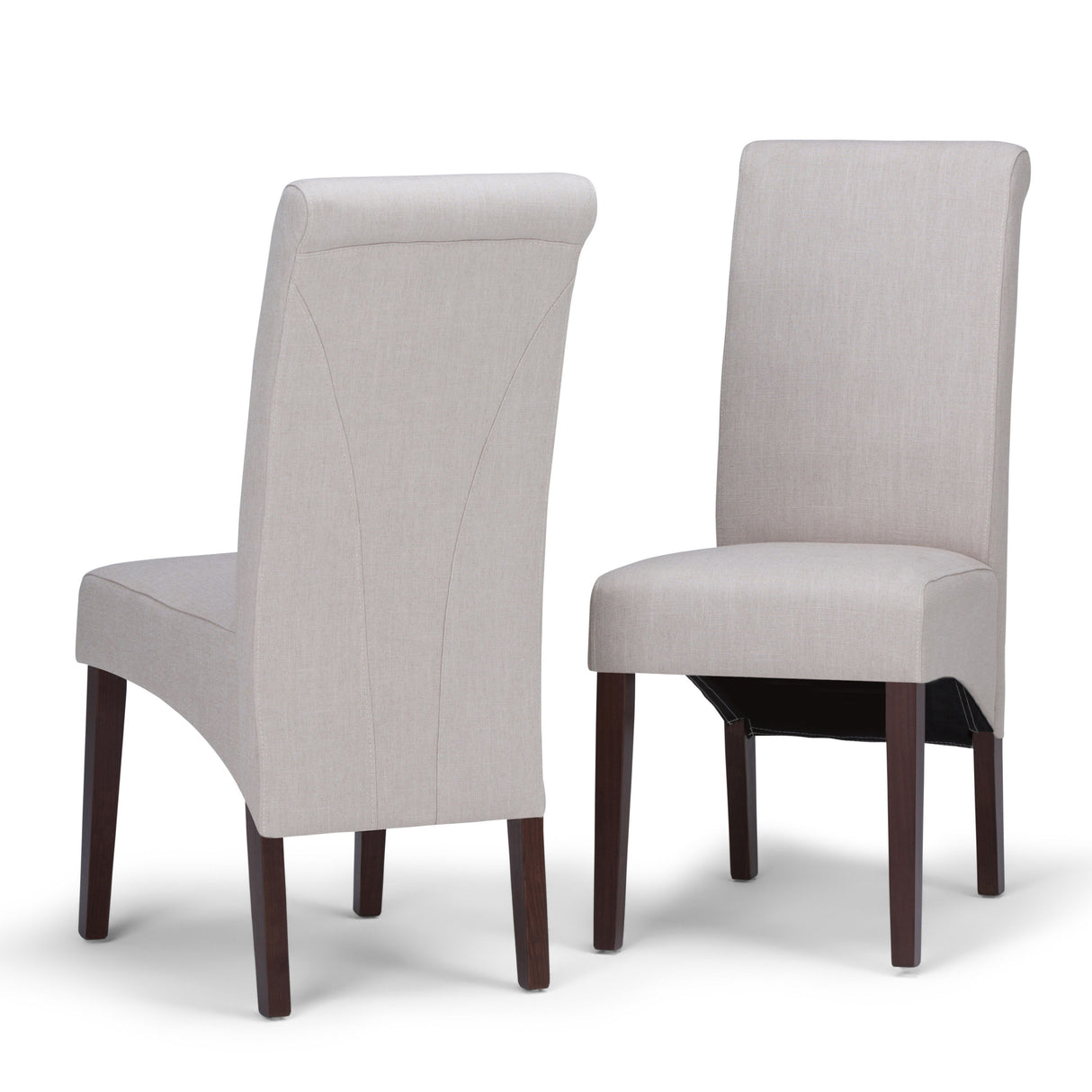 Avalon - Deluxe Parson, Dining Chair (Set of 2) Pearl Silver by Simpli-Home | Bel Furniture
