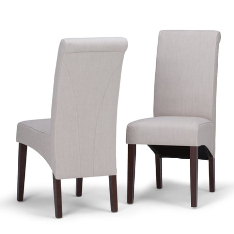 Avalon - Deluxe Parson, Dining Chair (Set of 2) Pearl Silver by Simpli-Home | Bel Furniture