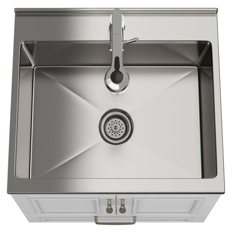 Cardinal - Laundry Cabinet With Faucet And Stainless Steel Sink - White by Simpli-Home | Bel Furniture