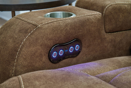 Wolfridge - Brindle - Power Reclining Sofa With Adj Headrest by Signature Design by Ashley® | Bel Furniture