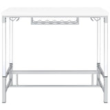 Norcrest - Acrylic Leg Bar Table - White High Gloss by Coaster Fine Furniture | Bel Furniture