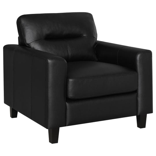 Scotland - Faux Leather Upholstered Track Arm Chair