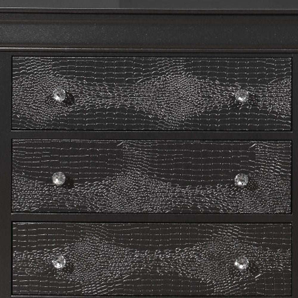 Solid Wood Six Drawer Double Dresser - Metallic Gray