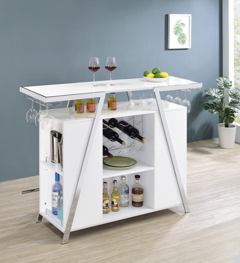 Araceli - Freestanding LED Home Bar Cabinet - White High Gloss