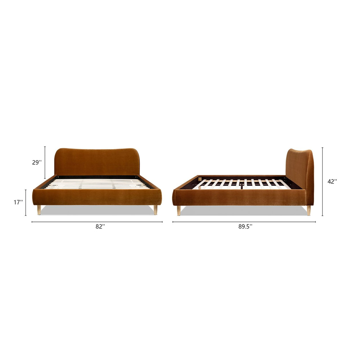 Roman - Curved Headboard Upholstered Platform Bed