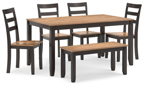 Gesthaven - Dining Room Table Set Dark Brown 6 Pc. Table, 4 Chairs, Bench by Signature Design by Ashley® | Bel Furniture