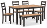 Gesthaven - Dining Room Table Set Dark Brown 6 Pc. Table, 4 Chairs, Bench by Signature Design by Ashley® | Bel Furniture