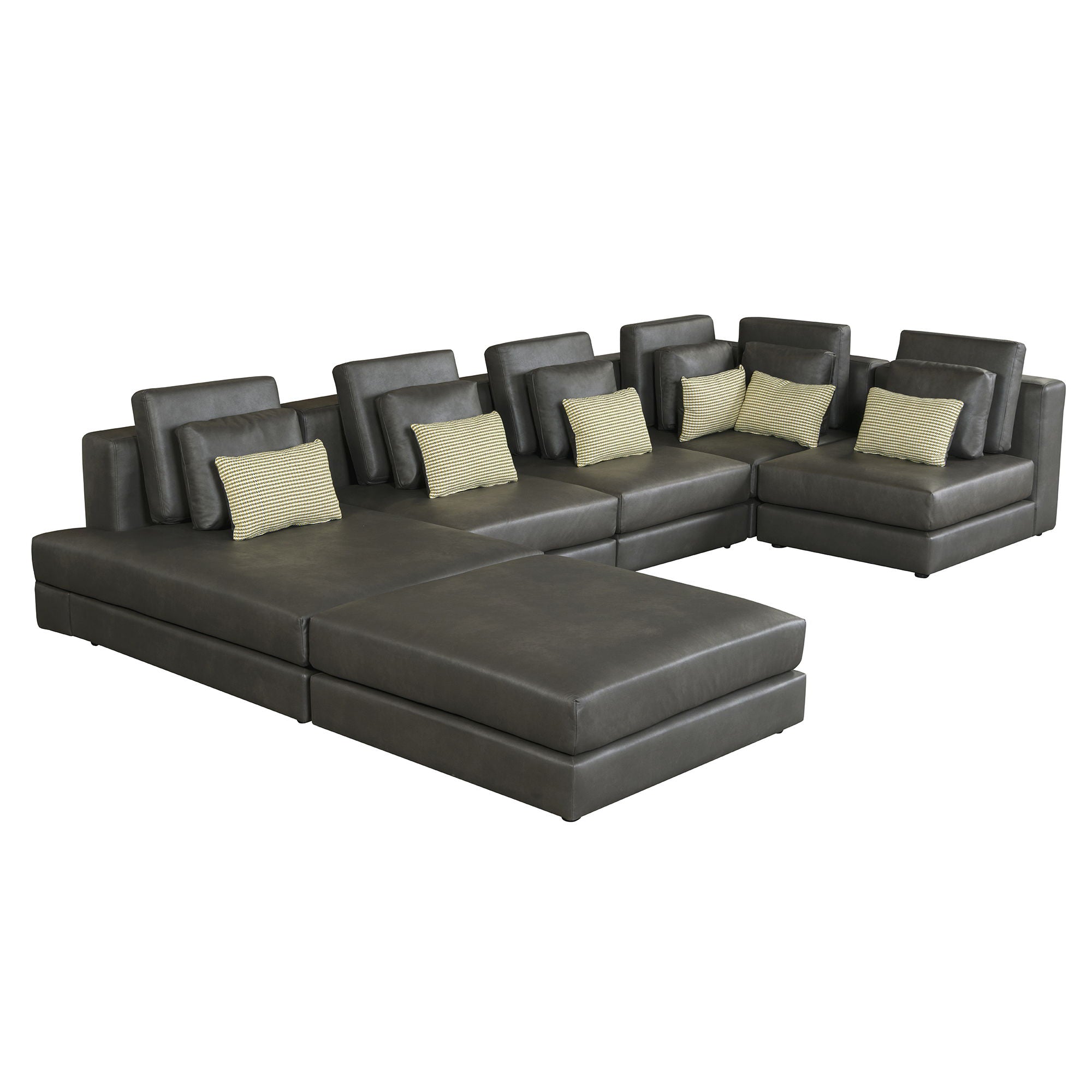 Modular Sectional Sofa Corner Sofa Chaise Lounge With Movable Ottoman For Living Room