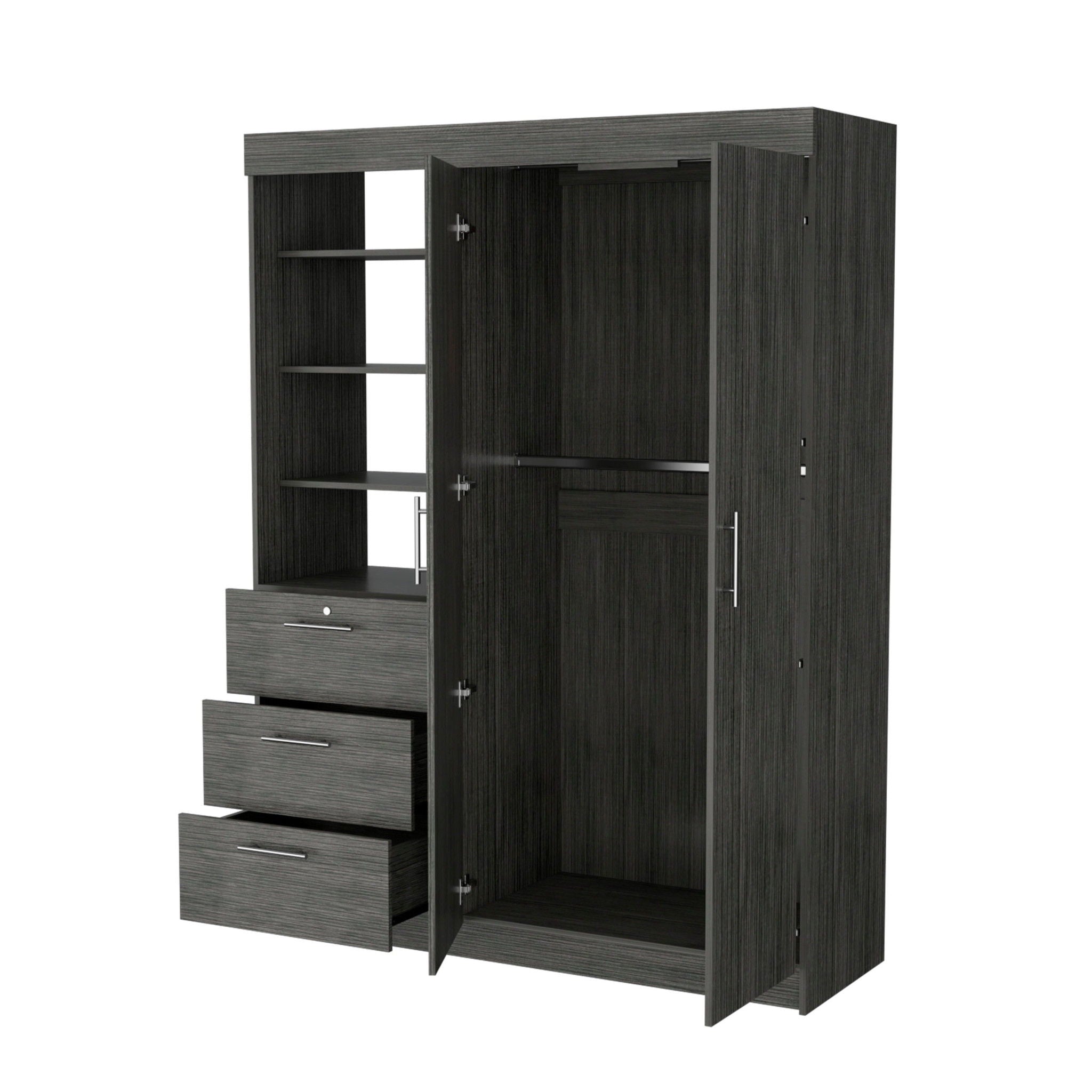 Three Drawer Combo Dresser - Gray