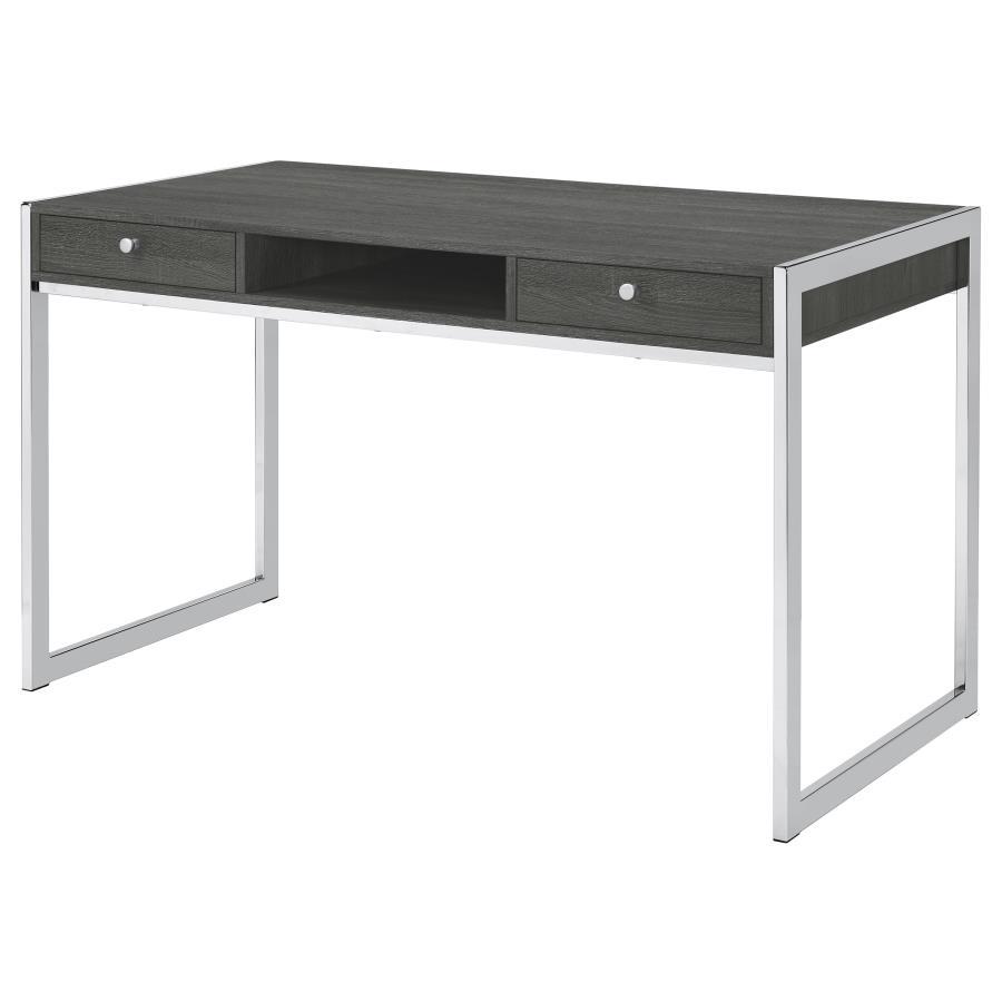 Wallice - 2-Drawer Writing Desk - Weathered Gray