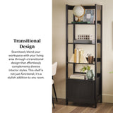 Transitional Narrow Bookshelf With Drawer On Bottom by Walker Edison | Bel Furniture